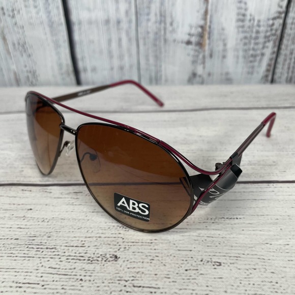 ABS Allen B. Schwartz (Platinum) Purple/Pewter Aviator Fashion Sunglasses (NWT) - Picture 3 of 3